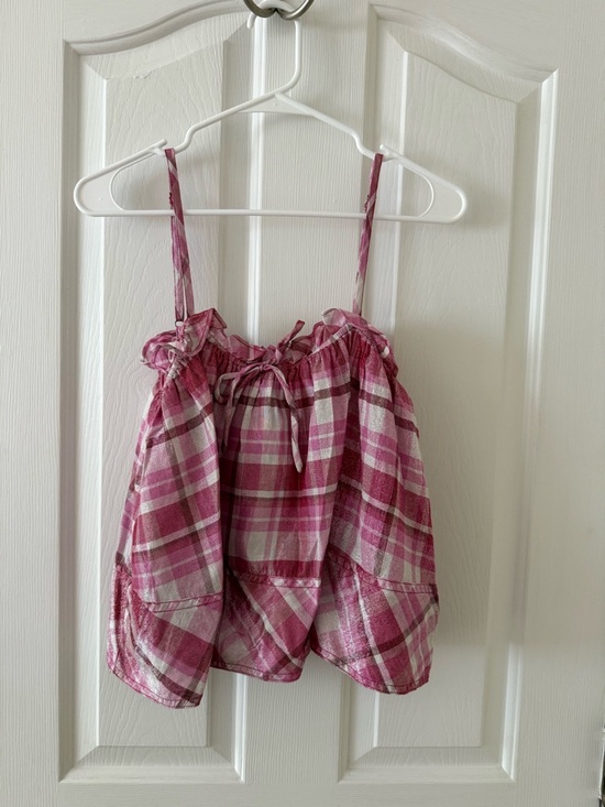 Pilcro Tops - Pilcro Pink Plaid Spaghetti Strap Tank Top